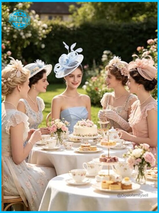 Elegant Fascinator Hat with Feathers and Veil for Wedding Derby Tea Party Hair main image 2